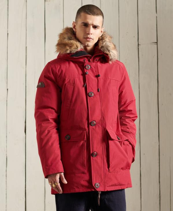 Superdry Hommes parka en duvet rookie D64Z1175 vêtements rouge