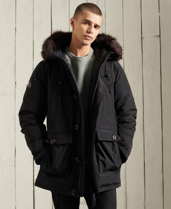 Superdry Hommes parka en duvet rookie D64Z4734 vêtements noir