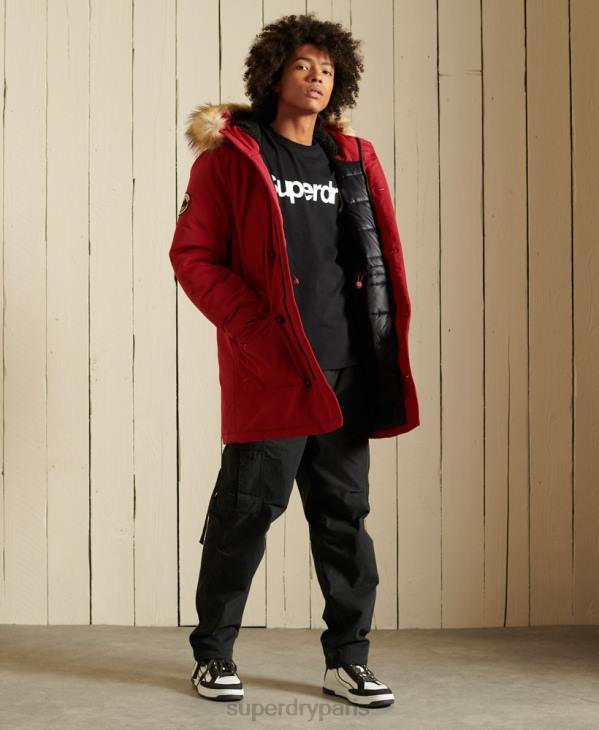 Superdry Hommes parka everest D64Z4571 vêtements rouge
