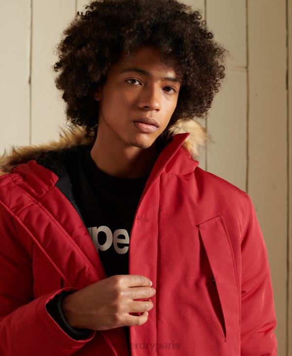 Superdry Hommes parka everest D64Z4571 vêtements rouge