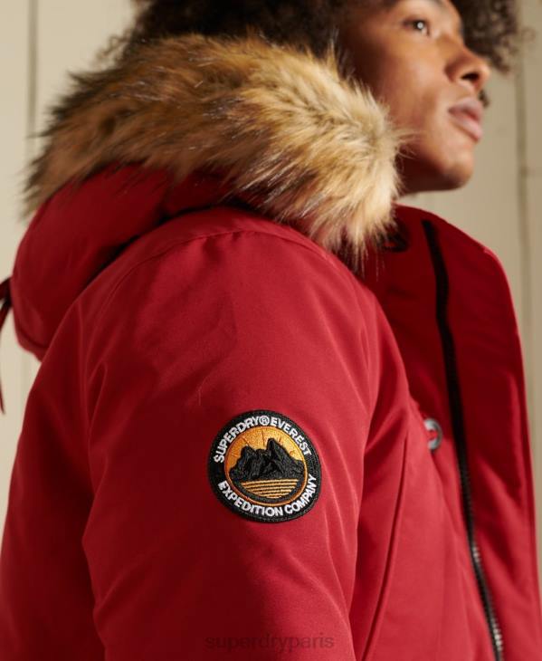 Superdry Hommes parka everest D64Z4571 vêtements rouge