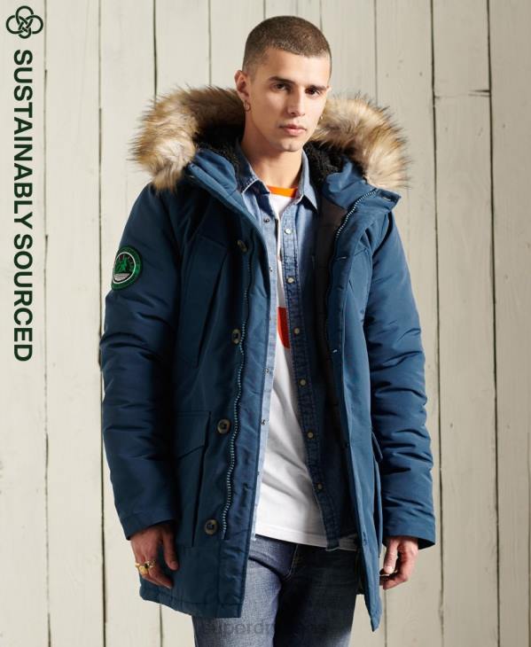 Superdry Hommes parka everest D64Z4664 vêtements bleu clair
