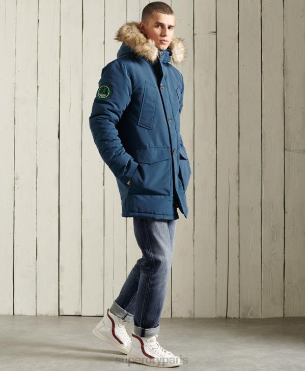 Superdry Hommes parka everest D64Z4664 vêtements bleu clair