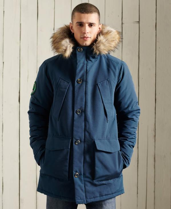 Superdry Hommes parka everest D64Z4664 vêtements bleu clair
