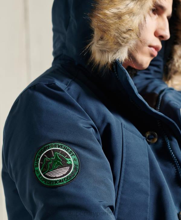 Superdry Hommes parka everest D64Z4664 vêtements bleu clair