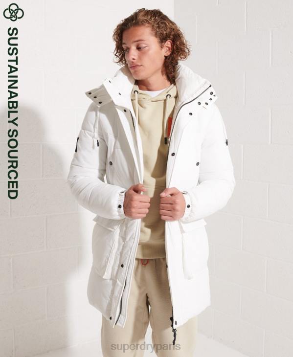 Superdry Hommes parka matelassée Expedition D64Z4483 vêtements blanc