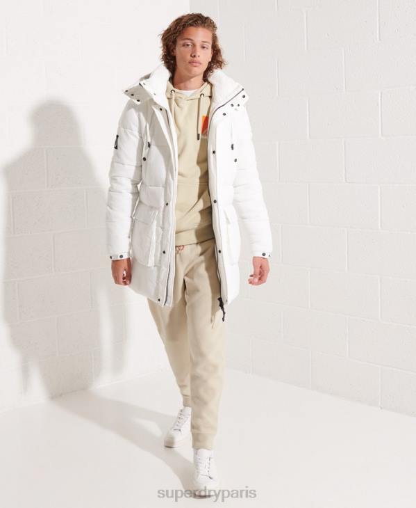 Superdry Hommes parka matelassée Expedition D64Z4483 vêtements blanc
