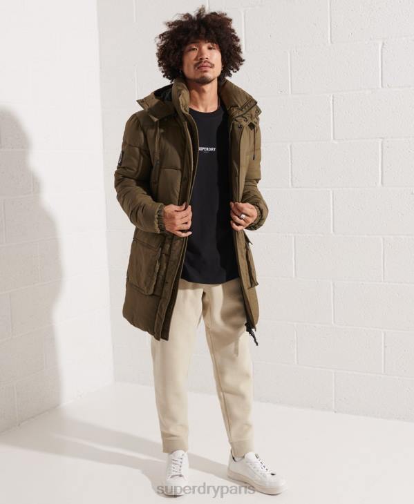 Superdry Hommes parka matelassée Expedition D64Z4502 vêtements kaki