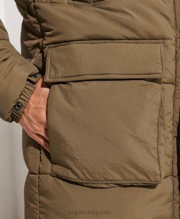 Superdry Hommes parka matelassée Expedition D64Z4502 vêtements kaki