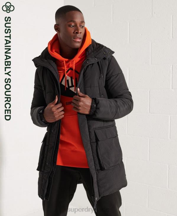 Superdry Hommes parka matelassée Expedition D64Z4512 vêtements noir