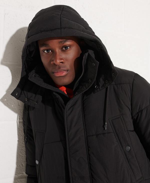 Superdry Hommes parka matelassée Expedition D64Z4512 vêtements noir