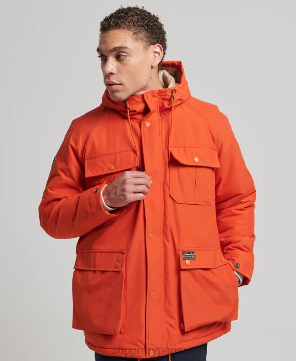 Superdry Hommes parka matelassée de montagne D64Z4532 vêtements orange