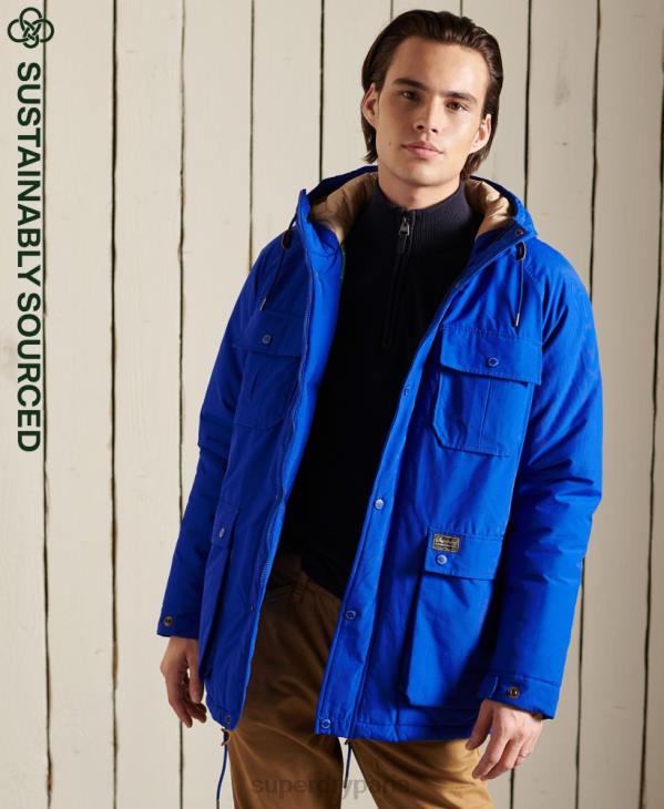 Superdry Hommes parka matelassée de montagne D64Z4684 vêtements bleu