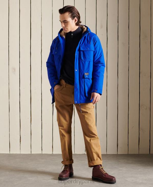 Superdry Hommes parka matelassée de montagne D64Z4684 vêtements bleu