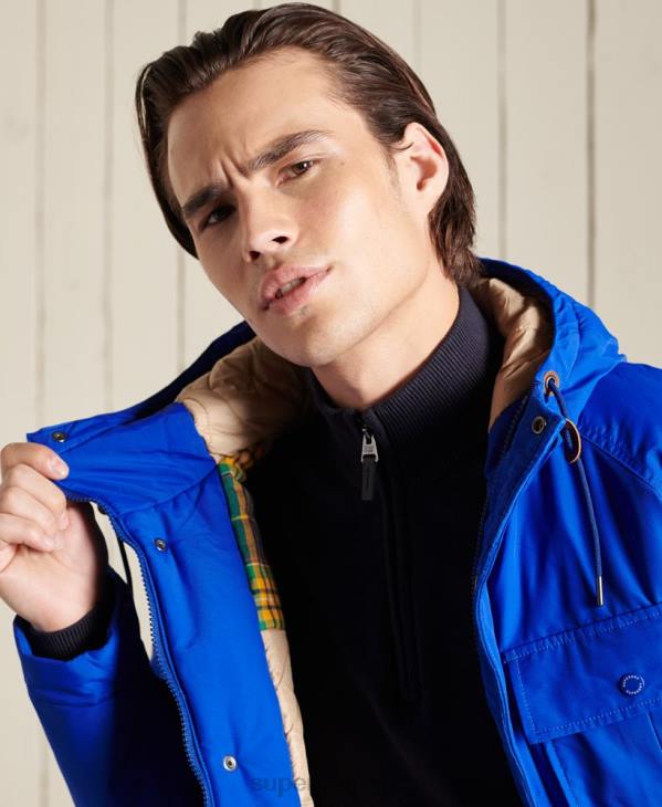 Superdry Hommes parka matelassée de montagne D64Z4684 vêtements bleu