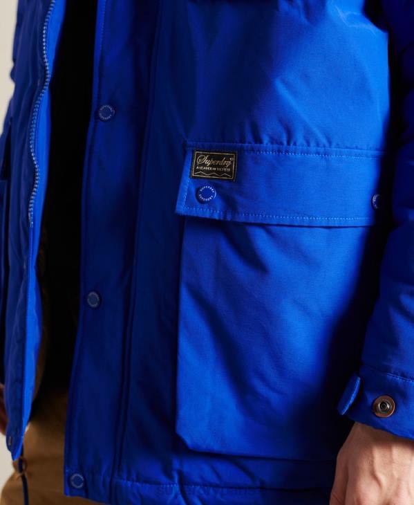 Superdry Hommes parka matelassée de montagne D64Z4684 vêtements bleu