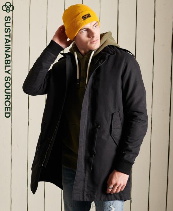Superdry Hommes parka militaire haut de gamme D64Z4576 vêtements gris foncé