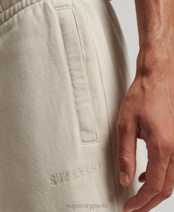Superdry Hommes code pantalon de jogging à micro logo D64Z6366 vêtements beige