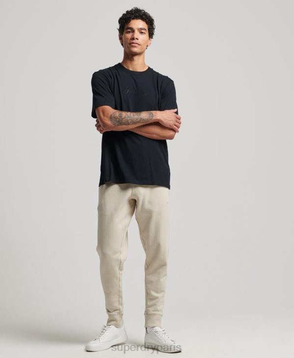 Superdry Hommes code pantalon de jogging à micro logo D64Z6366 vêtements beige