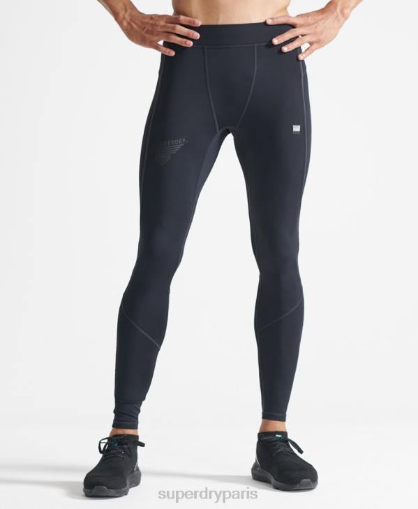 Superdry Hommes courir pantalon serré D64Z1438 vêtements noir