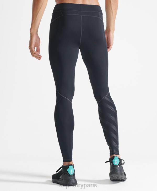 Superdry Hommes courir pantalon serré D64Z1438 vêtements noir