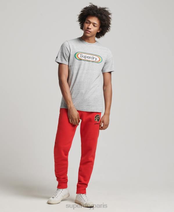 Superdry Hommes jogging universitaire vintage D64Z6469 vêtements rouge