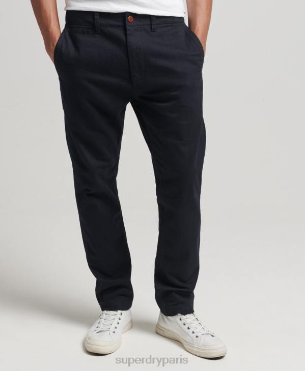 Superdry Hommes pantalon chino slim d'officier D64Z6467 vêtements marine