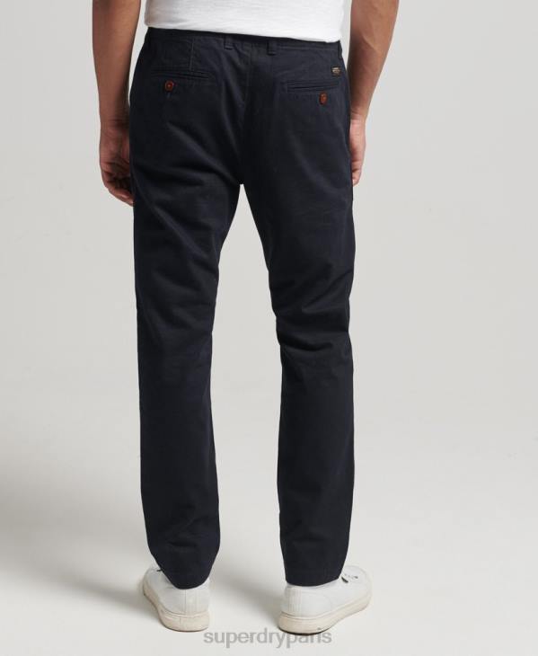 Superdry Hommes pantalon chino slim d'officier D64Z6467 vêtements marine