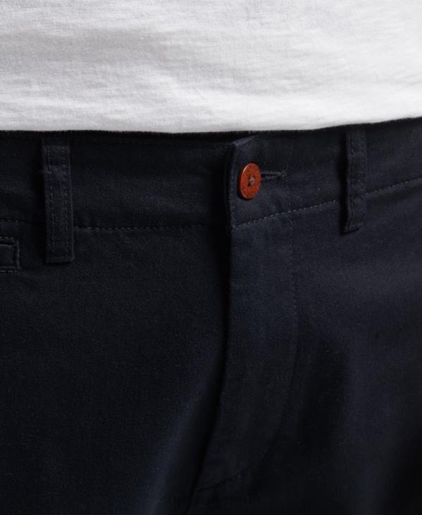 Superdry Hommes pantalon chino slim d'officier D64Z6467 vêtements marine