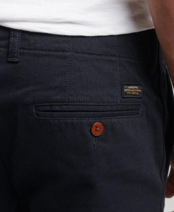 Superdry Hommes pantalon chino slim d'officier D64Z6467 vêtements marine