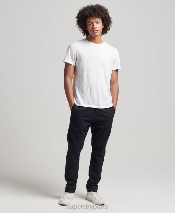 Superdry Hommes pantalon chino slim d'officier D64Z6467 vêtements marine