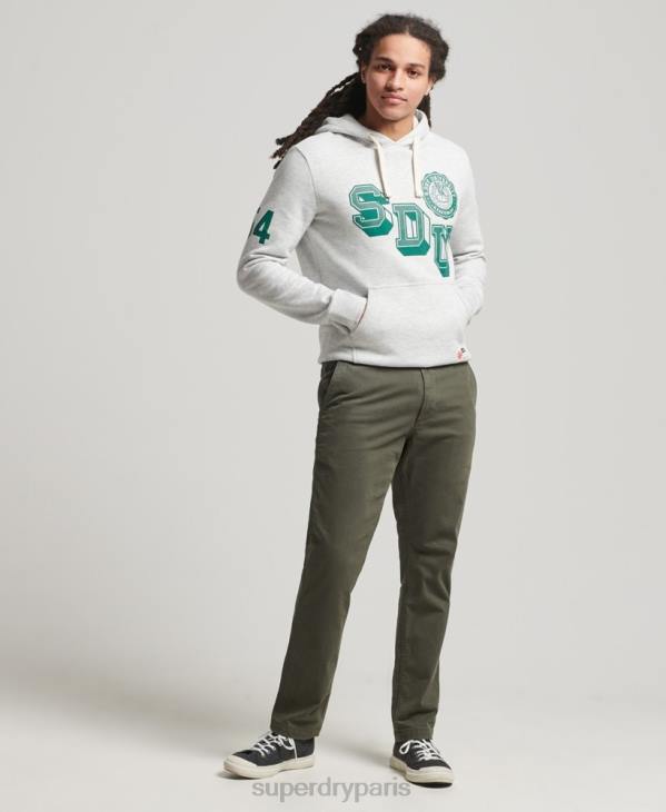 Superdry Hommes pantalon chino slim officier D64Z6464 vêtements vert