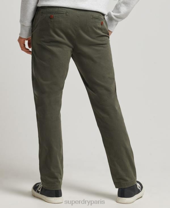 Superdry Hommes pantalon chino slim officier D64Z6464 vêtements vert