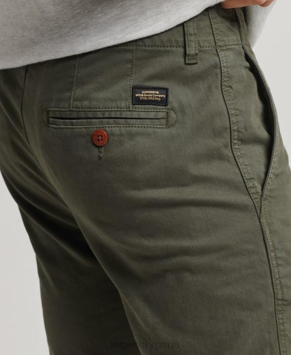 Superdry Hommes pantalon chino slim officier D64Z6464 vêtements vert