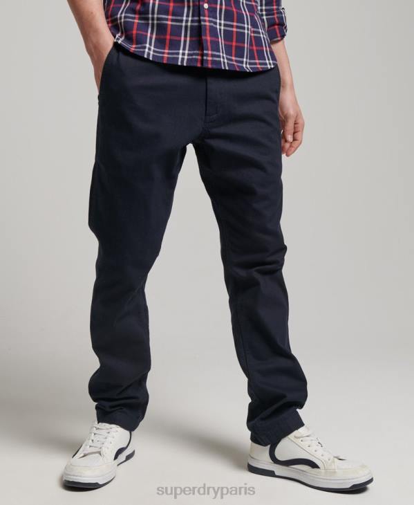 Superdry Hommes pantalon chino slim officier D64Z6487 vêtements marine
