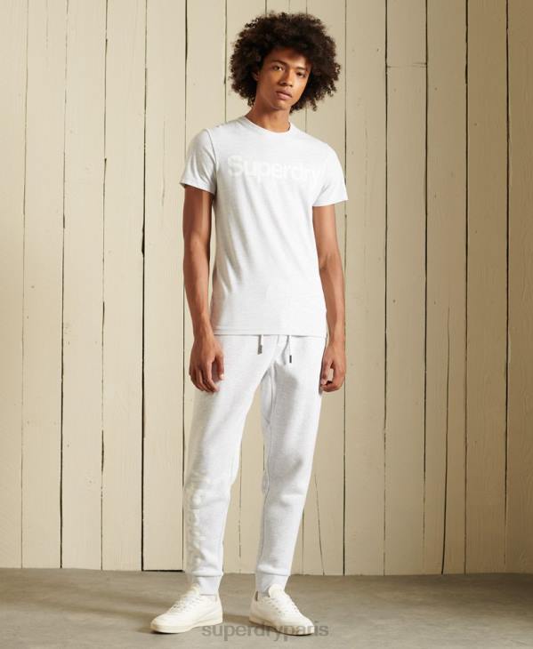 Superdry Hommes pantalon de jogging brossé à logo core D64Z6445 vêtements gris clair