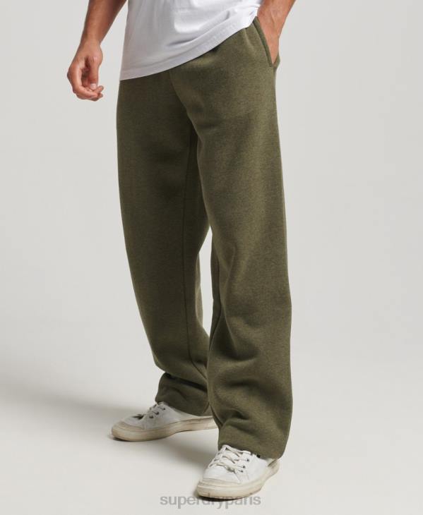 Superdry Hommes pantalon de jogging droit logo vintage en coton bio D64Z80 vêtements vert