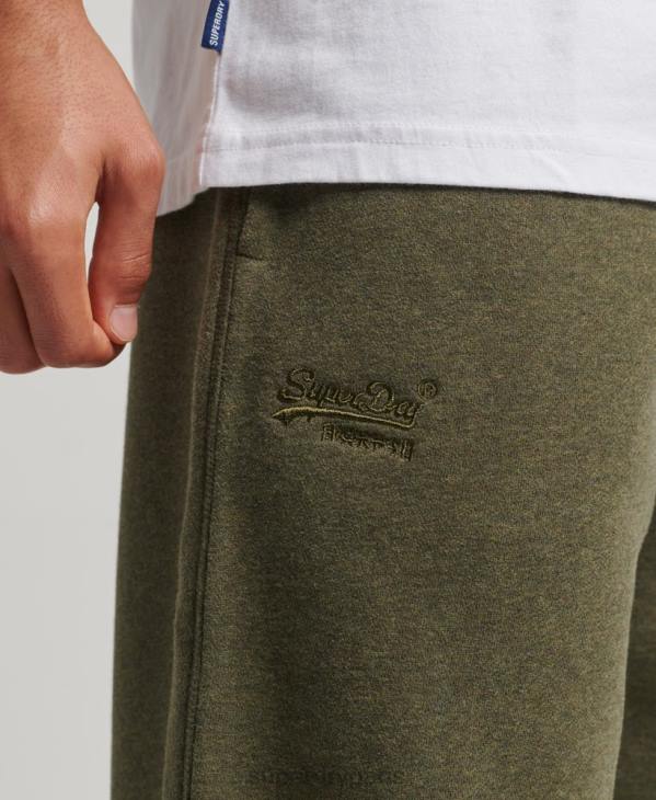 Superdry Hommes pantalon de jogging droit logo vintage en coton bio D64Z80 vêtements vert