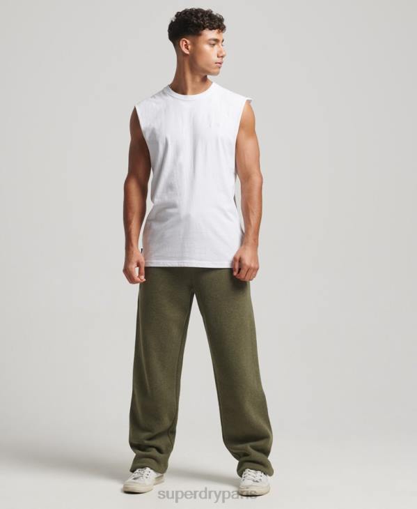 Superdry Hommes pantalon de jogging droit logo vintage en coton bio D64Z80 vêtements vert