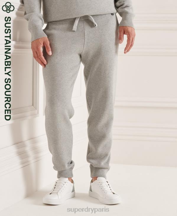 Superdry Hommes pantalon de jogging essentiel studios en coton biologique D64Z6452 vêtements gris clair