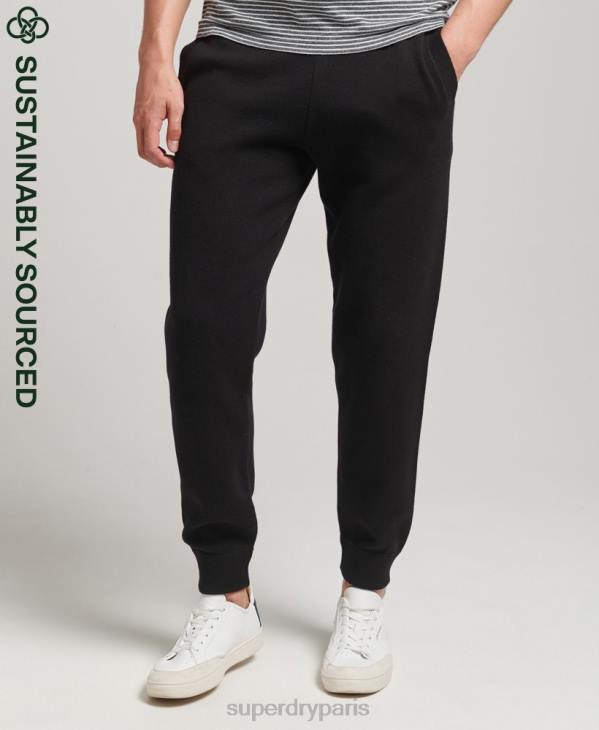 Superdry Hommes pantalon de jogging essentiel studios en coton biologique D64Z6480 vêtements noir