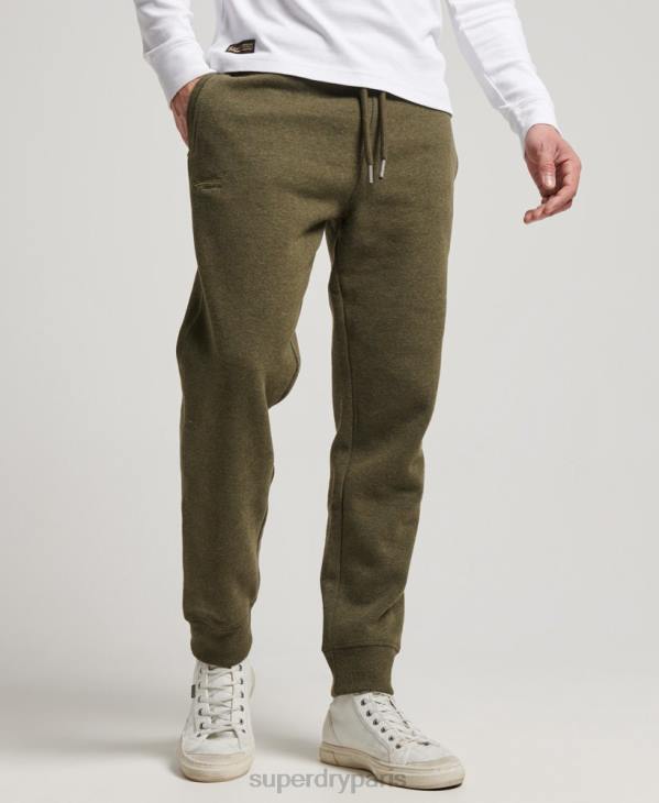 Superdry Hommes pantalon de jogging à logo brodé D64Z6468 vêtements kaki