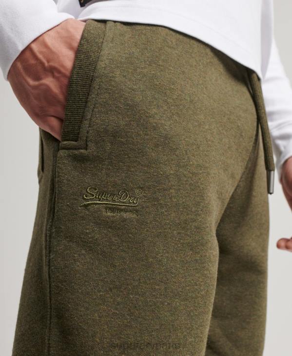 Superdry Hommes pantalon de jogging à logo brodé D64Z6468 vêtements kaki