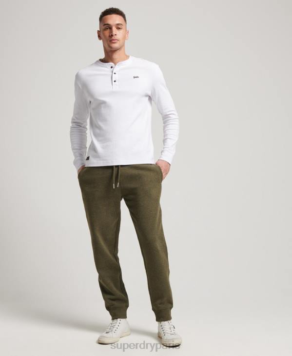 Superdry Hommes pantalon de jogging à logo brodé D64Z6468 vêtements kaki