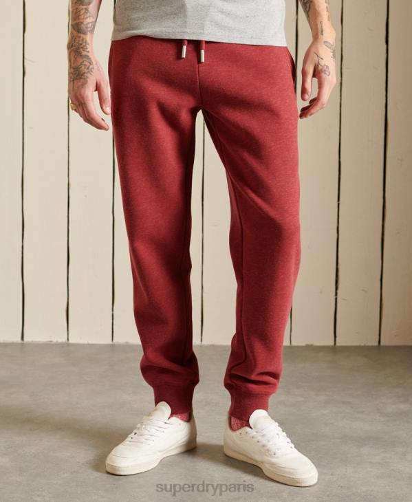 Superdry Hommes pantalon de jogging à logo brodé D64Z6482 vêtements rouge