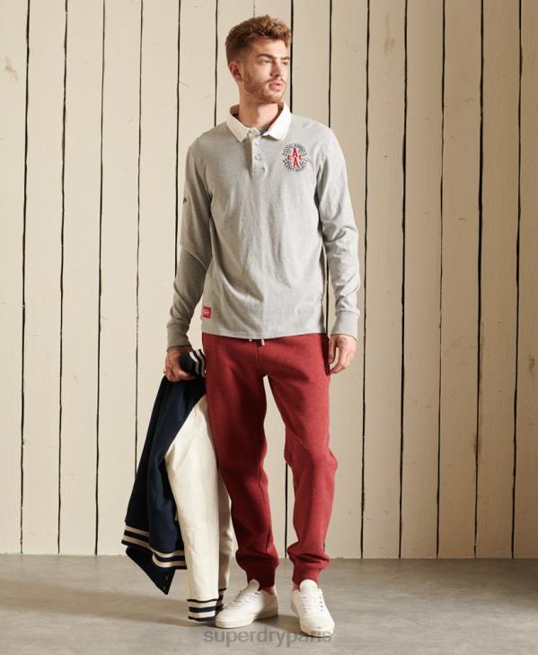 Superdry Hommes pantalon de jogging à logo brodé D64Z6482 vêtements rouge