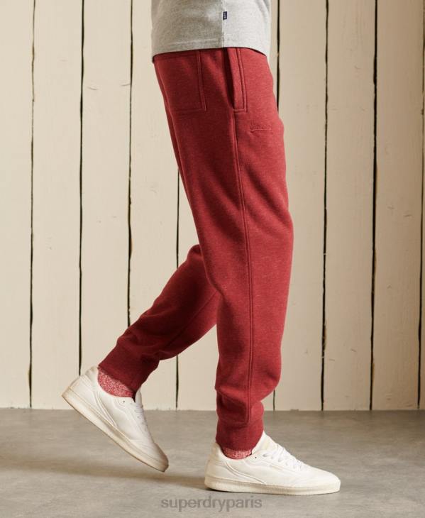 Superdry Hommes pantalon de jogging à logo brodé D64Z6482 vêtements rouge