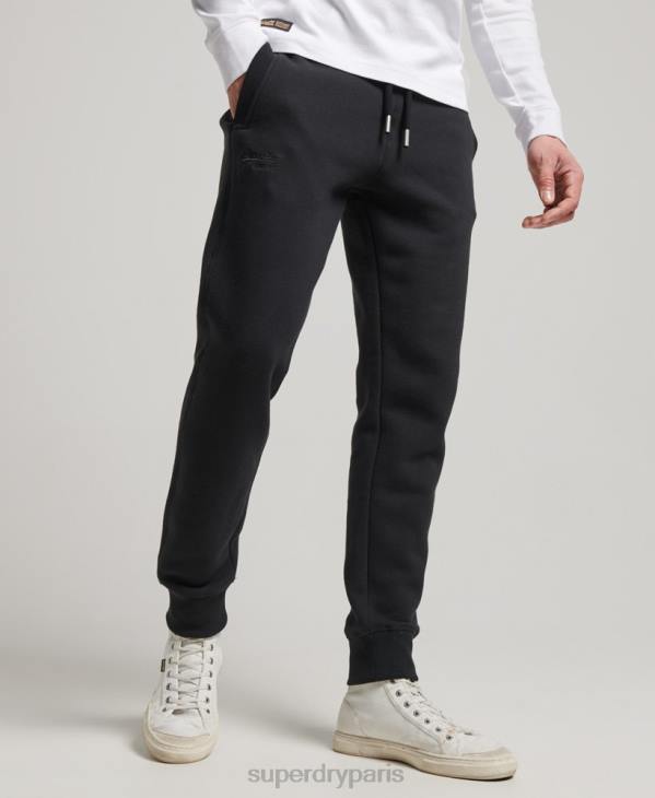 Superdry Hommes pantalon de jogging à logo brodé vintage D64Z105 vêtements noir