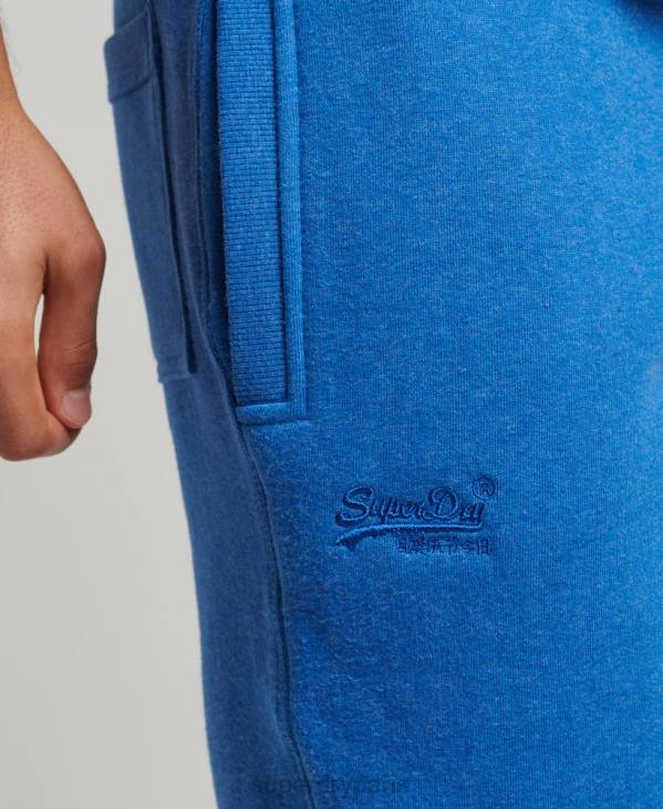 Superdry Hommes pantalon de jogging logo vintage brodé en coton bio D64Z6371 vêtements bleu