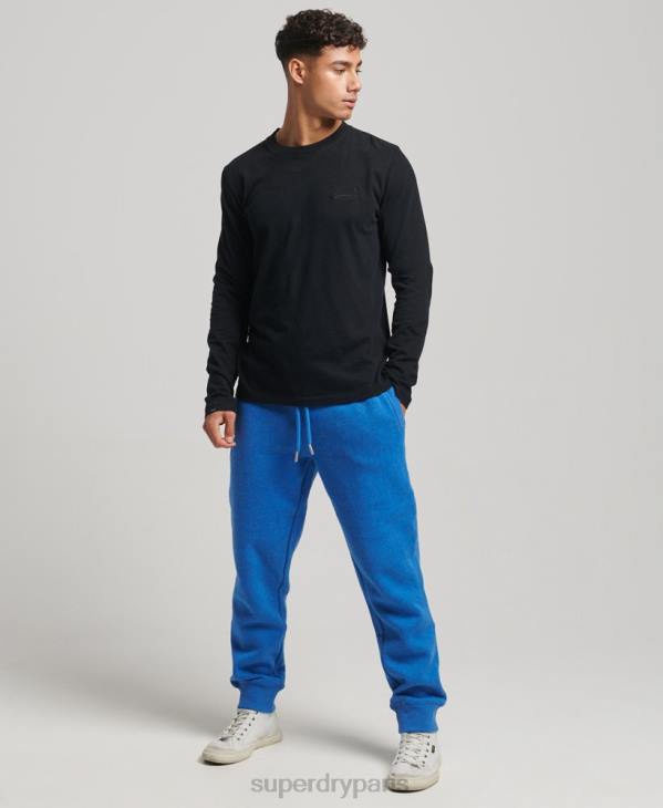 Superdry Hommes pantalon de jogging logo vintage brodé en coton bio D64Z6371 vêtements bleu